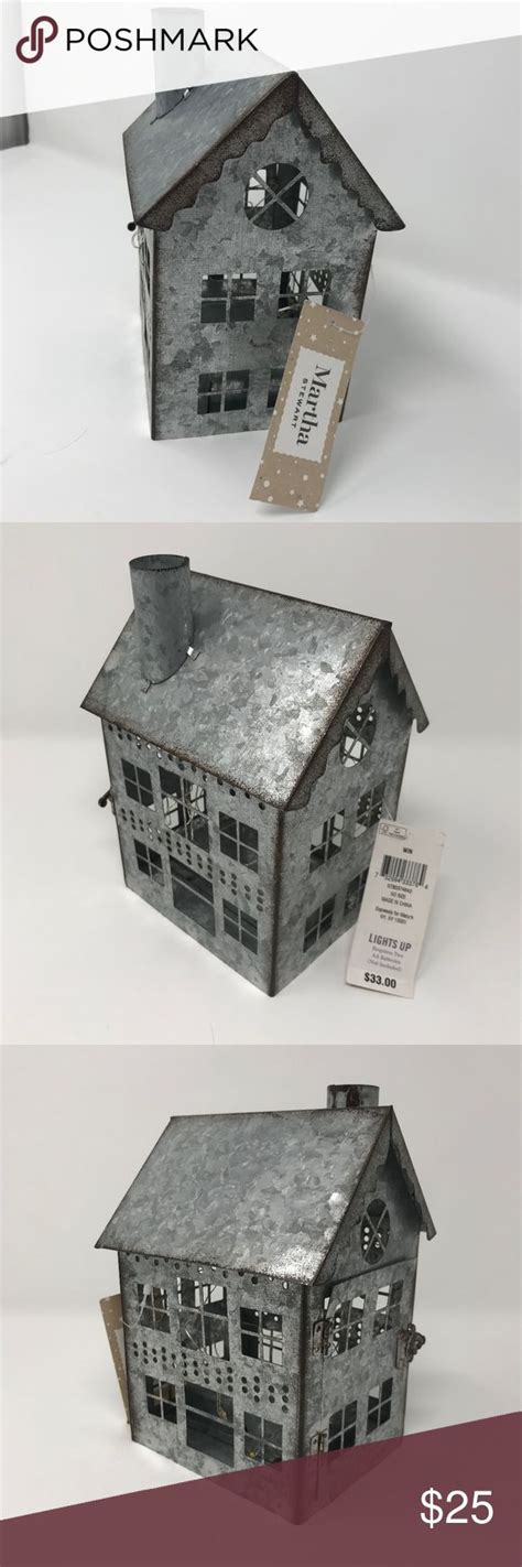 martha stewart lighted houses galvanized metal amazon|Martha Stewart Spring Light Up House Galvanized .